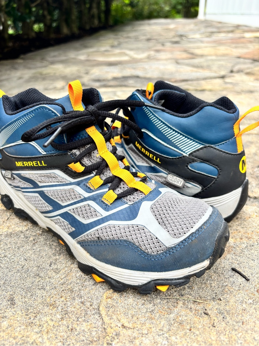 Merrell Boy’s Blue, Gray & Yellow Trail Sneakers